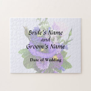 Purple Bouquet W Lilies And Delphinium Supplies Jigsaw Puzzle
