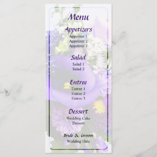 Purple Bouquet W Lilies & Delphinium Wedding Menu