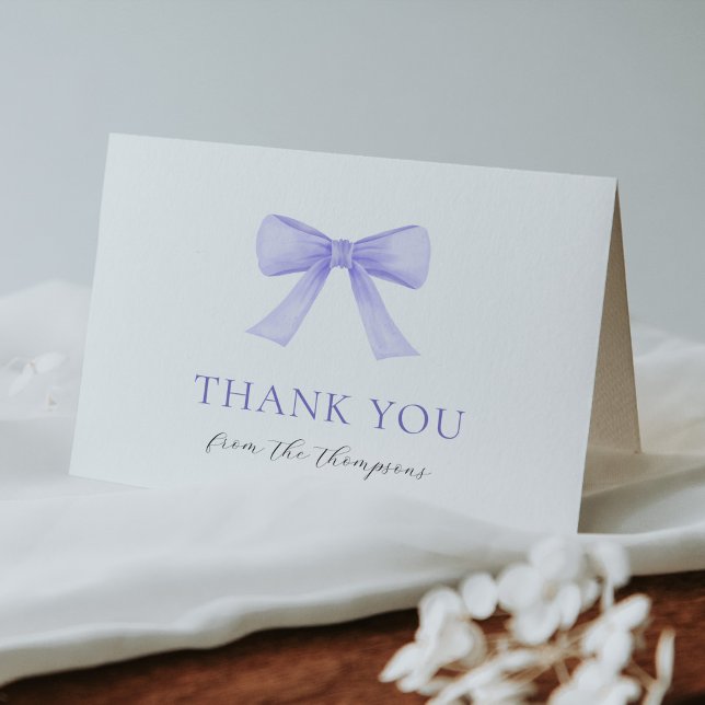 Purple Bow Baby Girl Thank You Card (Creator Uploaded)