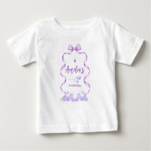 Purple Bow Birthday Any Age Baby T-Shirt