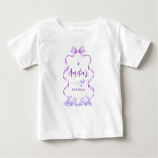 Purple Bow Birthday Any Age Baby T-Shirt