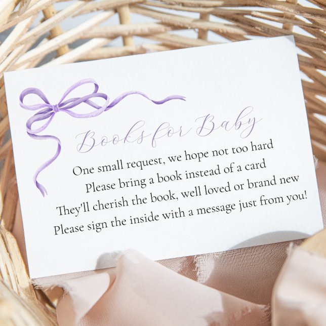Purple Bow Books for Baby Enclosure Card (Creator Uploaded)