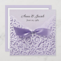 Purple Bow On Lace Wedding Vow Renewal