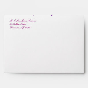 Purple Bow Ribbon Wedding Invitations Envelopes