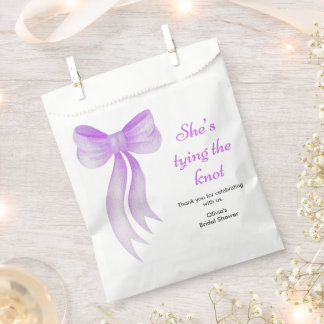 Purple Bow She's Tying the Knot Bridal Shower Favour Bag