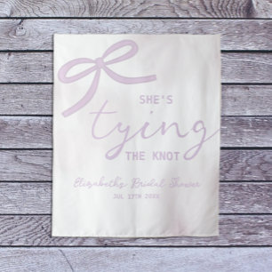 Purple Bow Watercolor Bridal Shower Tapestry