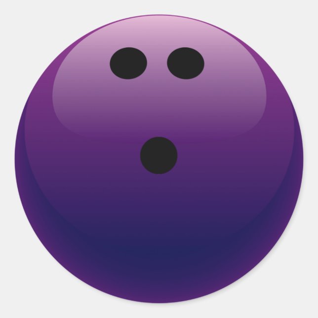 PURPLE BOWLING BALL CLASSIC ROUND STICKER (Front)
