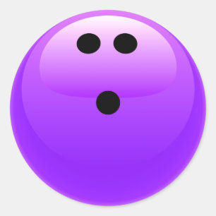 Purple Bowling Ball Classic Round Sticker
