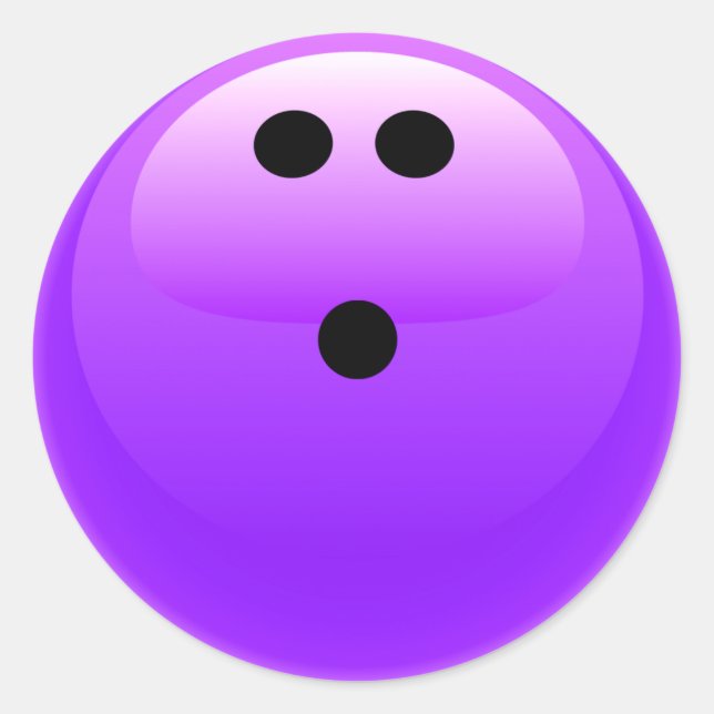 Purple Bowling Ball Classic Round Sticker (Front)