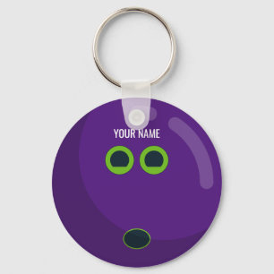 Purple Bowling Ball - Customisable Colours Key Ring