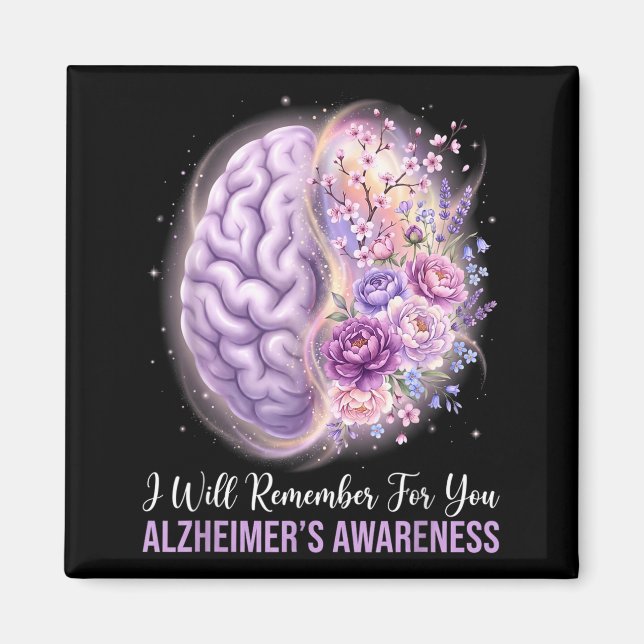 Purple brain will remember for alzheimer’s magnet (Front)