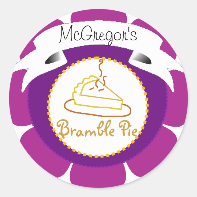 Purple bramble pie tart label (Front)
