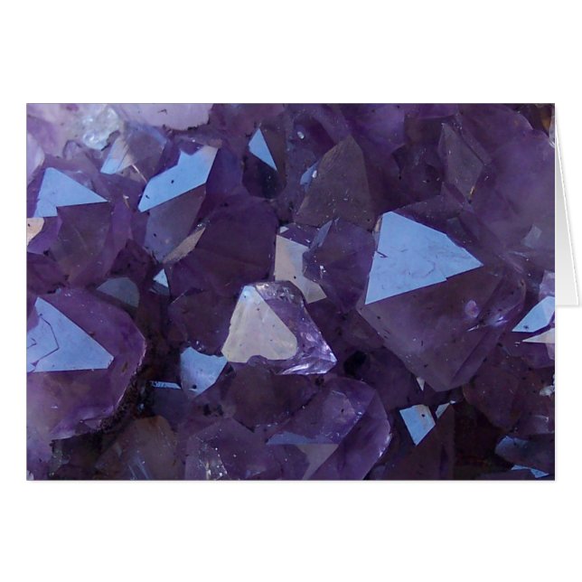 Purple Brazilian Quartz Amethyst Greeting Card (Front Horizontal)