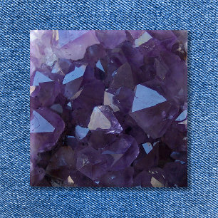 Purple Brazilian Quartz Amethyst Photo 15 Cm Square Badge