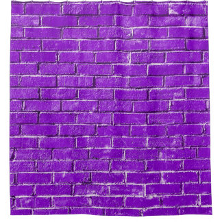 Purple Bricks Photo  Shower Curtain