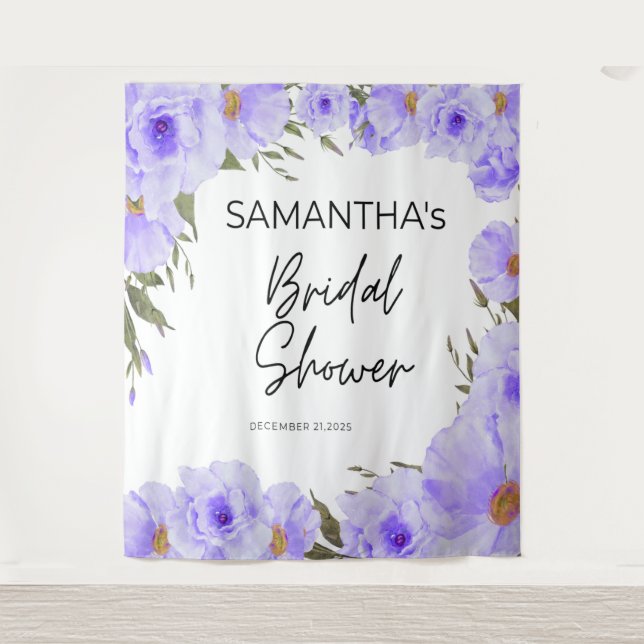Purple bridal shower   flower Tapestry (Front)