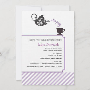 Purple Bridal Shower Invitation - Tea
