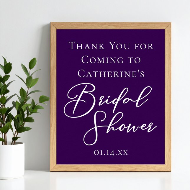 Purple Bridal Shower Personalised Welcome Poster (Creator Uploaded)