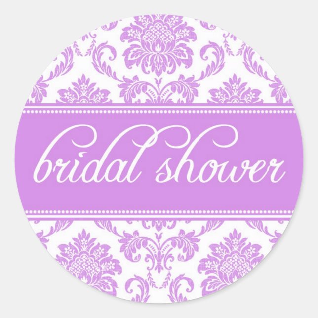 Purple Bridal Shower Stickers (Front)