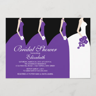Purple Bride Bridesmaids Bridal Shower Invitation