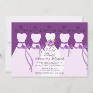 Purple Bride Bridesmaids Bridal Shower Invitation