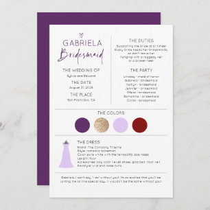Purple Bridesmaid Proposal & Information