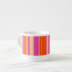 Purple & bright orange striped coffee espresso mug