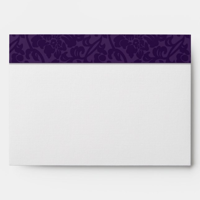 Purple Brocade Love Swans Envelopes (Front)