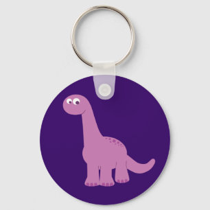 Purple Brontosaurus Dinosaur Key Ring