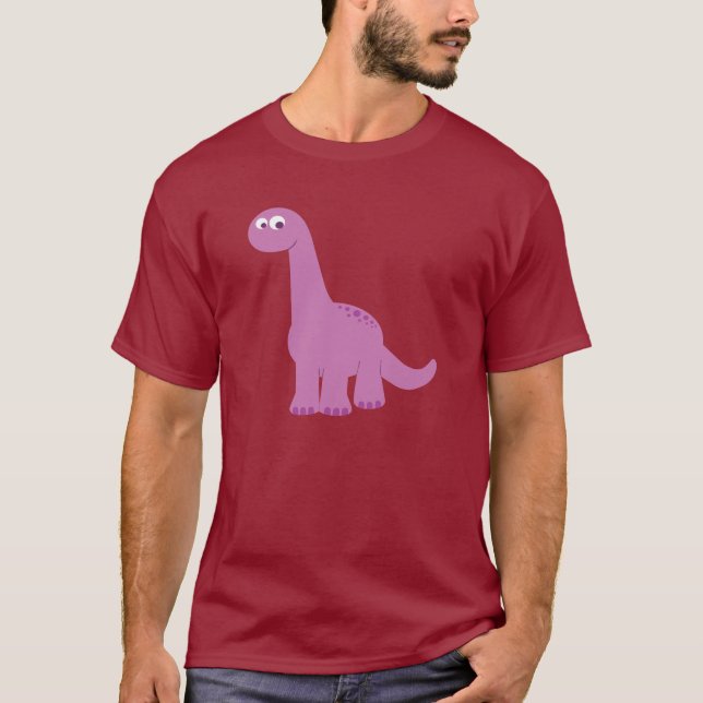 Purple Brontosaurus Dinosaur T-Shirt (Front)