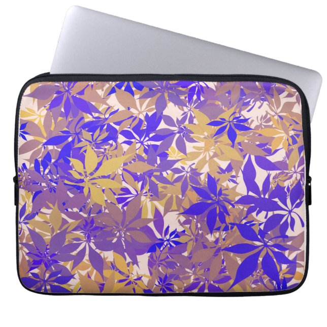 Purple Bronze and Blue Chestnut Leaves Laptop Sleeve (Front)