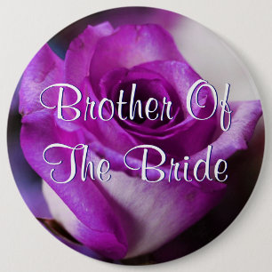 Purple Brother Of The Bride Rose 6 Cm Round Badge