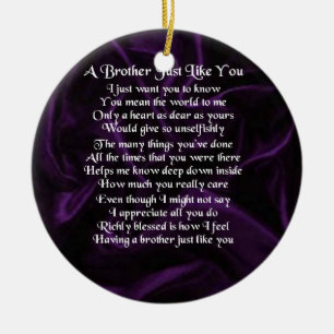 Purple  Brother  Poem Ceramic Tree Decoration