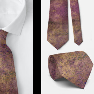 Purple Brown Autumn Abstract Neck Tie
