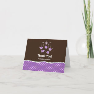 Purple & Brown Mobile Thank You Note Card
