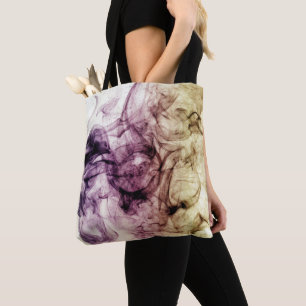 Purple Brown Smoky Dust Abstract Tote Bag