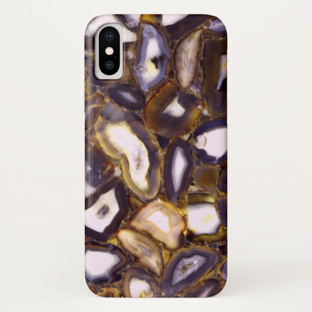 Purple Brown White Agate design Case-Mate iPhone Case (Back)
