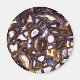 Purple Brown White Agate design Magnet