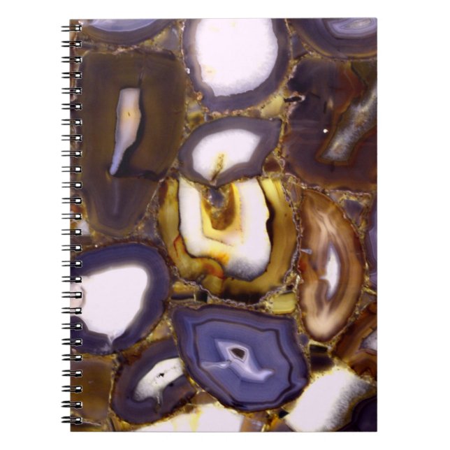 Purple Brown White Agate design Notebook (Front)