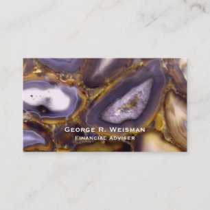 Purple Brown White Agate stone pattern  Business Card