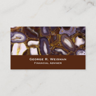 Purple Brown White Agate stone pattern  Business Card