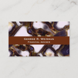 Purple Brown White Agate stone pattern Business Card