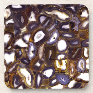 Purple Brown White Agate stone pattern  Coaster