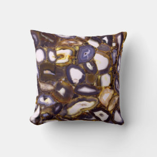 Purple Brown White Agate stone pattern  Cushion