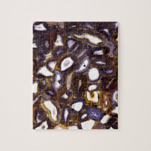Purple Brown White Agate stone pattern  Jigsaw Puzzle