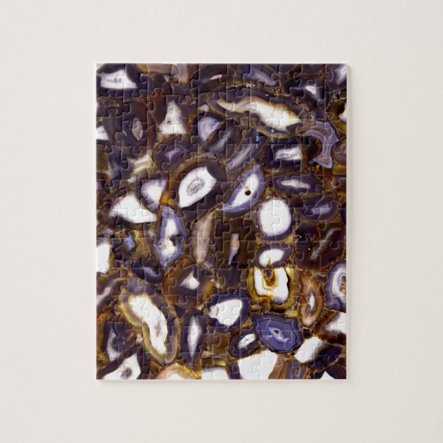 Purple Brown White Agate stone pattern  Jigsaw Puzzle (Vertical)