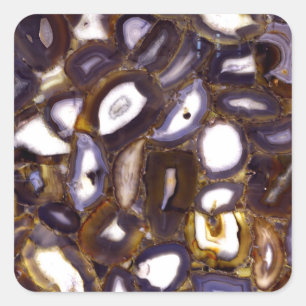 Purple Brown White Agate stone pattern  Square Sticker