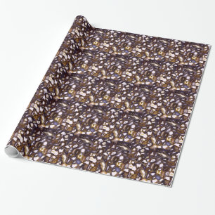 Purple Brown White Agate stone pattern  Wrapping Paper