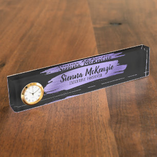 Purple brush stroke nameplate