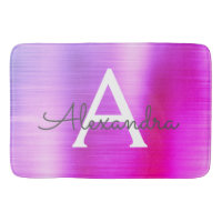 Purple Brushed Metal Monogram Name and Initial